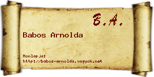 Babos Arnolda névjegykártya